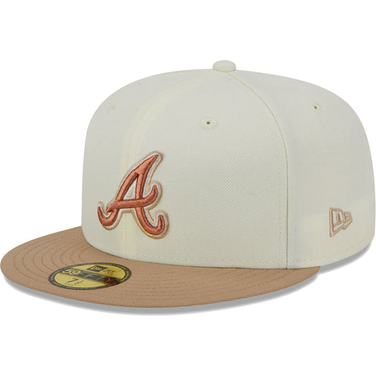 Atlanta Braves New Era Chrome Camel Rust Undervisor 59FIFTY Fitted Hat - Cream
