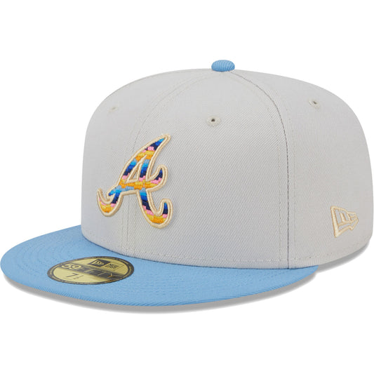 Atlanta Braves New Era Beach Front 59FIFTY Fitted Hat - Natural